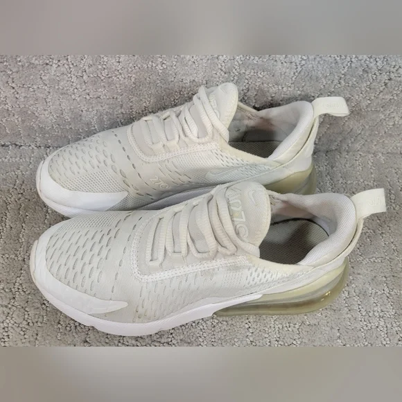 NIKE Air Max 270 GS Youth Size 5Y Women's 6.5 White Athletic Running Sneakers. - Picture 5 of 13